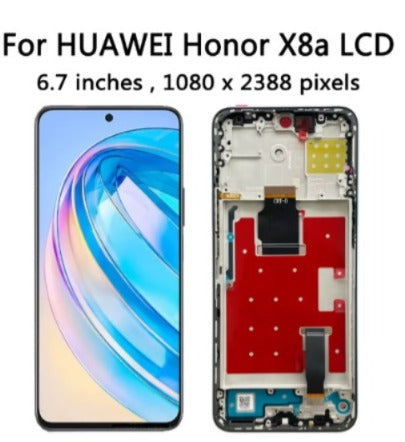 Pantalla  Honor X8a con marco plateado original
