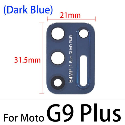 Lente de Camara trasera para Motorola G9 Plus azul